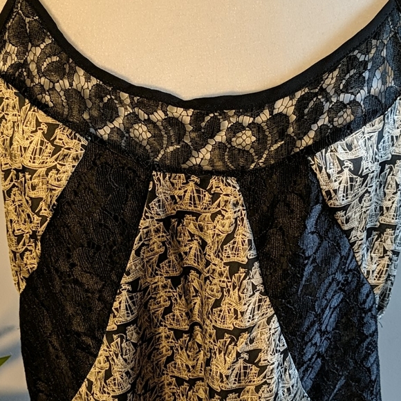 Allen B. Swing Satin Tank with Lace inlay - Picture 4 of 5